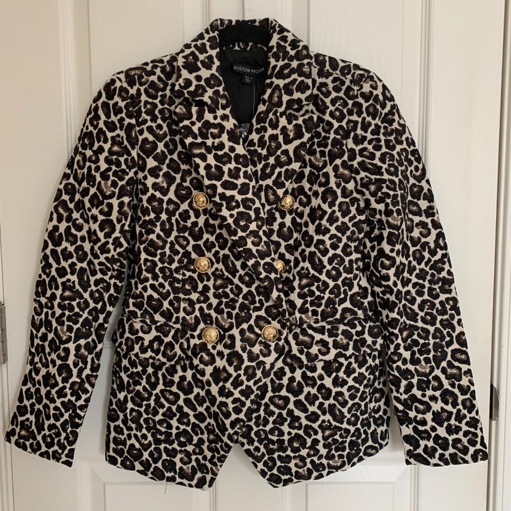 Boston Proper Women's Leopard Print Blazer, size 2, NWT